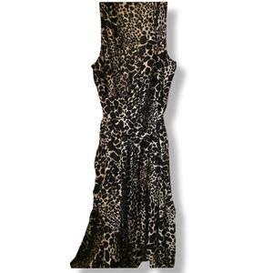 Who What Wear Size Large Animal Print Sleeveless Belted Dress